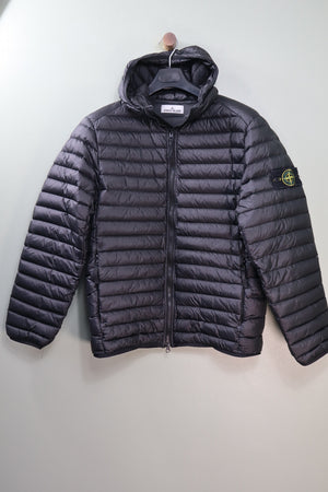 Stone Island Black Nylon Loom Woven Down Jacket
