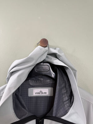 Stone Island Light Grey Light Soft Shell Check Grid Jacket