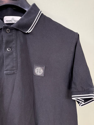 Stone Island Black Slim Fit Polo