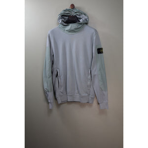 Stone Island Pastel Blue Nylon Panel Hoodie