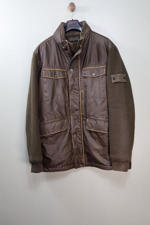 Stone Island Khaki Ghost Panno Tinto Mussola Gommata Jacket