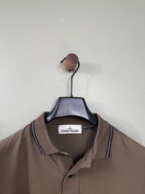 Stone Island Khaki Regular Fit Polo