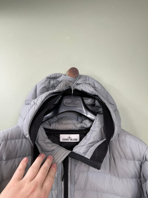 Stone Island Grey 0-Cotton/ R-Nylon Tela Down Jacket