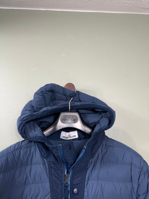 Stone Island Blue Loom Woven Down Jacket