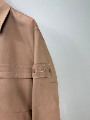 Stone Island Tan Garbardine Doppio Cotton Overshirt