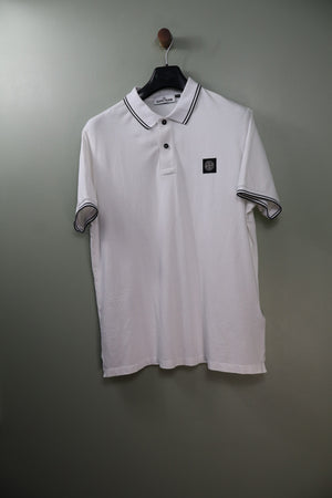 Stone Island White Slim Fit Polo