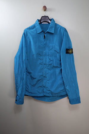 Stone Island Blue Nylon Metal Overshirt