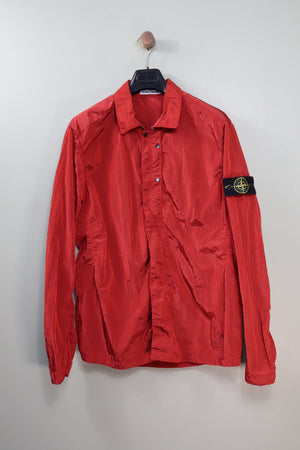 Stone Island Red Nylon Metal Overshirt
