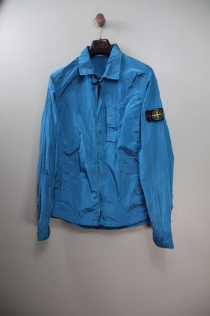 Stone Island Blue Nylon Metal Overshirt