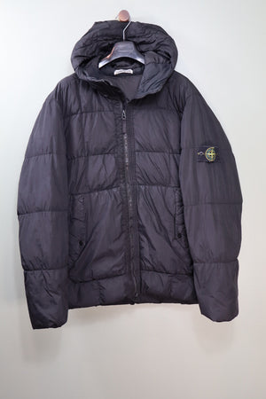 Stone Island Black Crinkle Reps Down Jacket