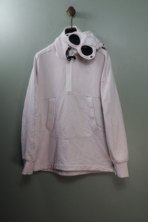 C.P. Company Pink 1/4 Zip Goggle Hoodie
