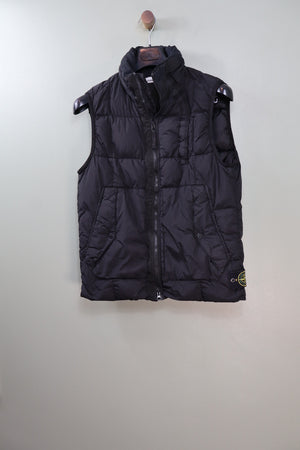 Stone Island Black Crinkle Reps Down Gilet