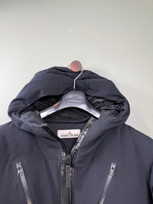 Stone Island Black Water Repellent Wool Balaclava Down Jacket