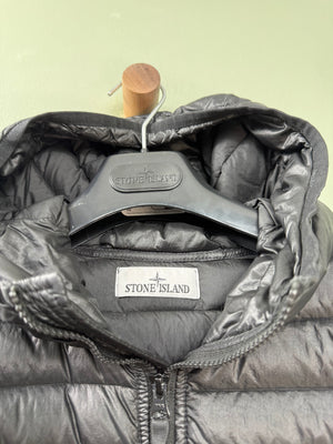 Stone Island Black Nylon Loom Woven Down Jacket