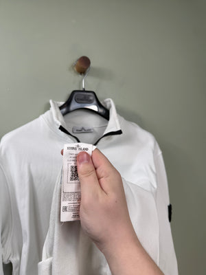 Stone Island White 1/4 Zip Jumper