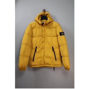 Stone Island Yellow 1/4 Zip Crinkle Reps Down Jacket