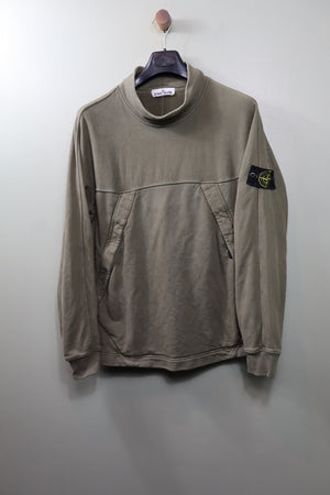 Stone Island Khaki Mock Neck Jumper