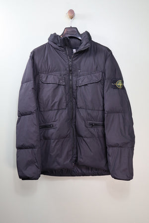 Stone Island Black Crinkle Reps Down Jacket
