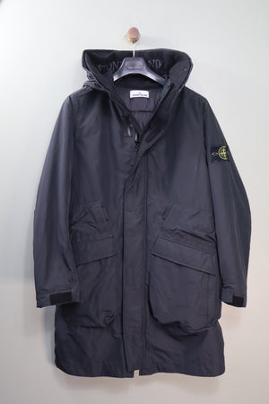 Stone Island Black Micro Reps Primaloft Long Parka Jacket
