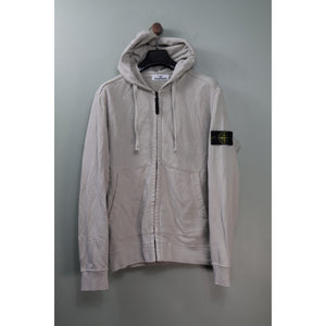 Stone Island Light Grey Zipped Hoodie