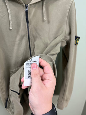Stone Island Khaki Zipped Hoodie