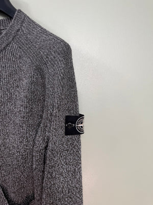 Stone Island Grey Sample Reflective Knit Zipped Jumper