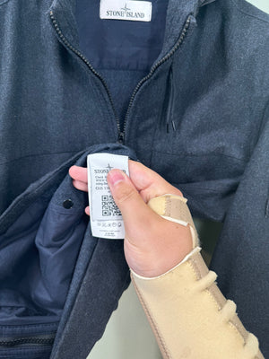 Stone Island Navy Wool Shell Jacket