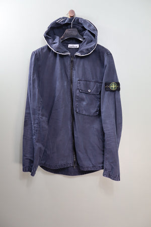 Stone Island Navy Hooded Overshirt