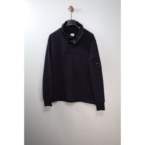 C.P. Company Black 1/4 Button Jumper