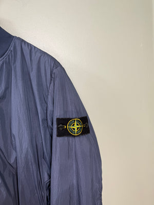 Stone Island Navy Crinkle Reps Bomber Jacket