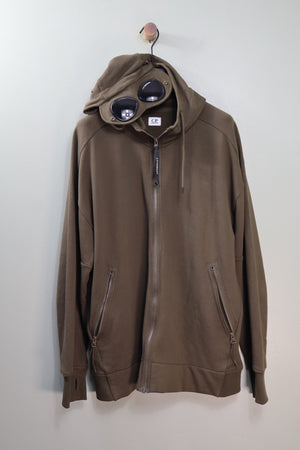 C.P. Company Khaki Zipped Goggle Hoodie