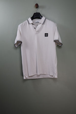 Stone Island White Slim Fit Polo