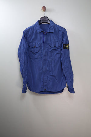 Stone Island Blue Nylon Metal Overshirt