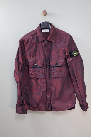Stone Island Red Nylon Metal Weft Overshirt