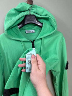 Stone Island Green Zipped Hoodie