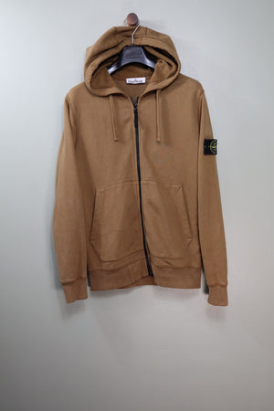 Stone Island Brown Zipped Hoodie