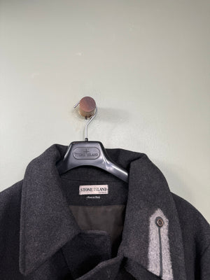 Stone Island Charcoal Grey Wool Parka Jacket