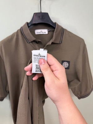 Stone Island Khaki Regular Fit Polo