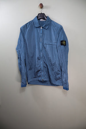 Stone Island Blue Nylon Metal Overshirt