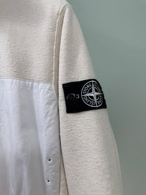 Stone Island Beige Closed Loop Project Terry Fleece Zipped Jumper