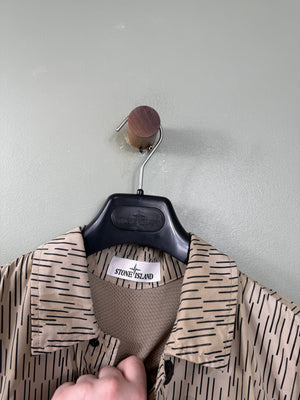 Stone Island Beige Reflective Rain Camo Overshirt