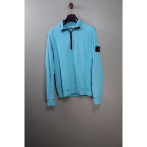 Stone Island Aqua Blue 1/4 Zip Jumper