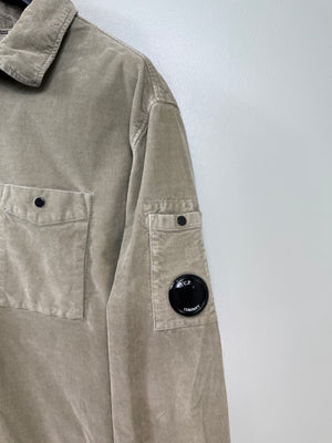 C.P. Company Khaki 1/4 Zip Corduroy Overshirt