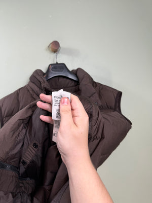 Stone Island Brown Crinkle Reps Down Gilet
