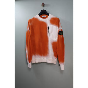 Stone Island Orange Hand Sprayed Jumper