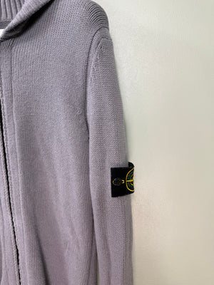 Stone Island Grey Knit Zipped Jumper