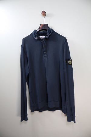 Stone Island Navy 1/4 Button Jumper
