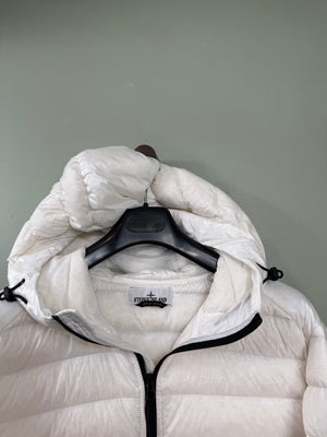 Stone Island White Loom Woven Down Jacket