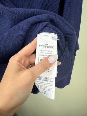Stone Island Navy Heavy Knit Zipped Jumper