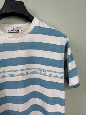 Stone Island Blue Striped Marina T-Shirt